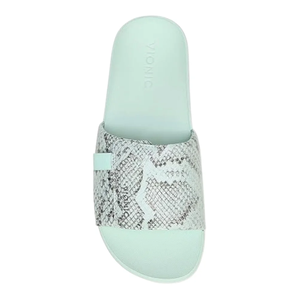 Women's Mint Snake-Print Slide Sandals Sz8